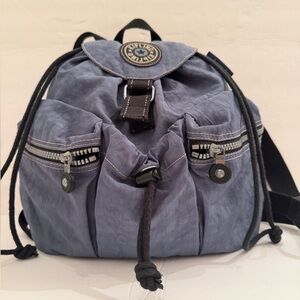Kipling 90s vintage Slate Blue Backpack with Front Pockets